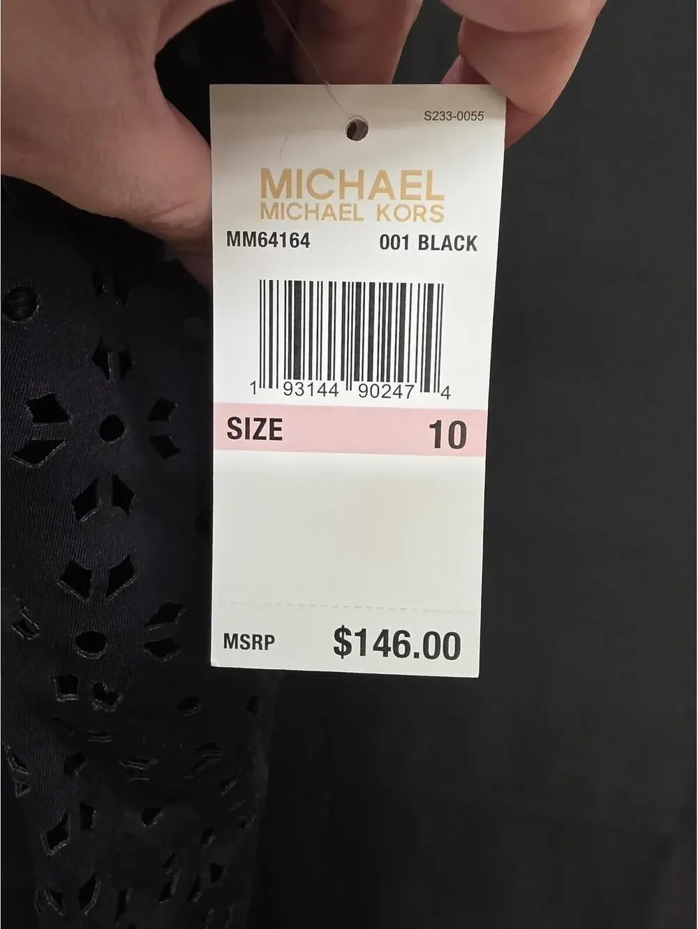 MICHAEL KORS WOMEN’S LASER‑CUT SCUBA ZIP‑FRONT ONE‑PIECE SWIMSUIT BLACK SIZE 10